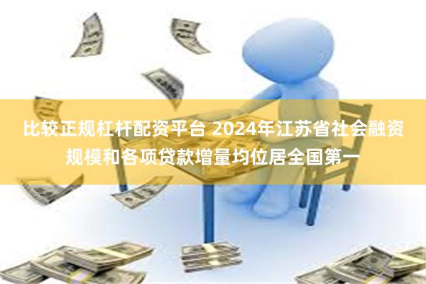 比较正规杠杆配资平台 2024年江苏省社会融资规模和各项贷款增量均位居全国第一