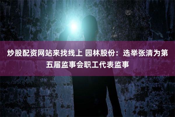 炒股配资网站来找线上 园林股份：选举张清为第五届监事会职工代表监事