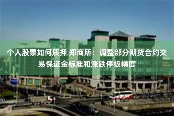 个人股票如何质押 郑商所：调整部分期货合约交易保证金标准和涨跌停板幅度
